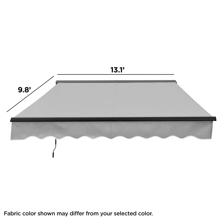 Semi-Cassette Motorized Patio Awning with LED Lights - Moroccan Collection