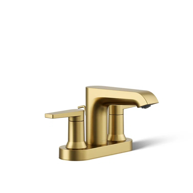 Kohler Hint Centerset 4 inch Bathroom Faucet with Pop-Up Drain Assembly, 2-Handle Bathroom Sink Faucet, 1.2 gpm