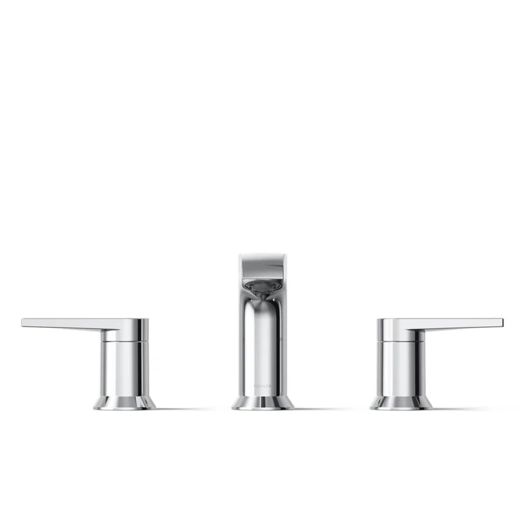 Kohler Hint Widespread Bathroom Faucet with Pop-Up Drain Assembly, 3 Hole 2-Handle Bathroom Sink Faucet, 1.2 gpm