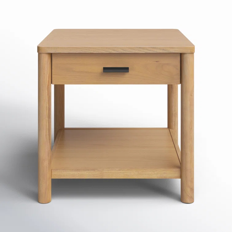Safavieh Jaylessa Solid Wood 1 Drawer End Table in Natural