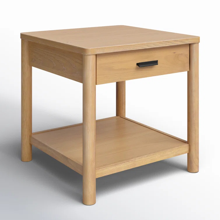 Safavieh Jaylessa Solid Wood 1 Drawer End Table in Natural
