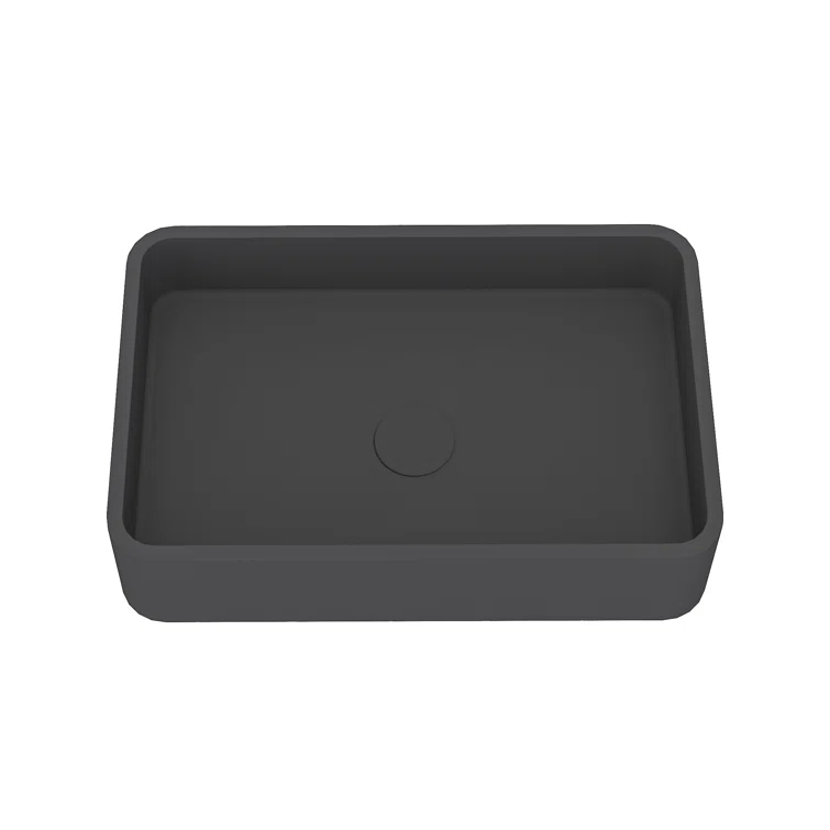 CASAINC Maple 12.79'' Concrete Rectangular Bathroom Sink