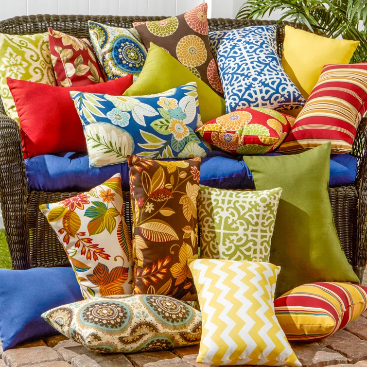 Indoor/Outdoor Reversible Throw Pillow