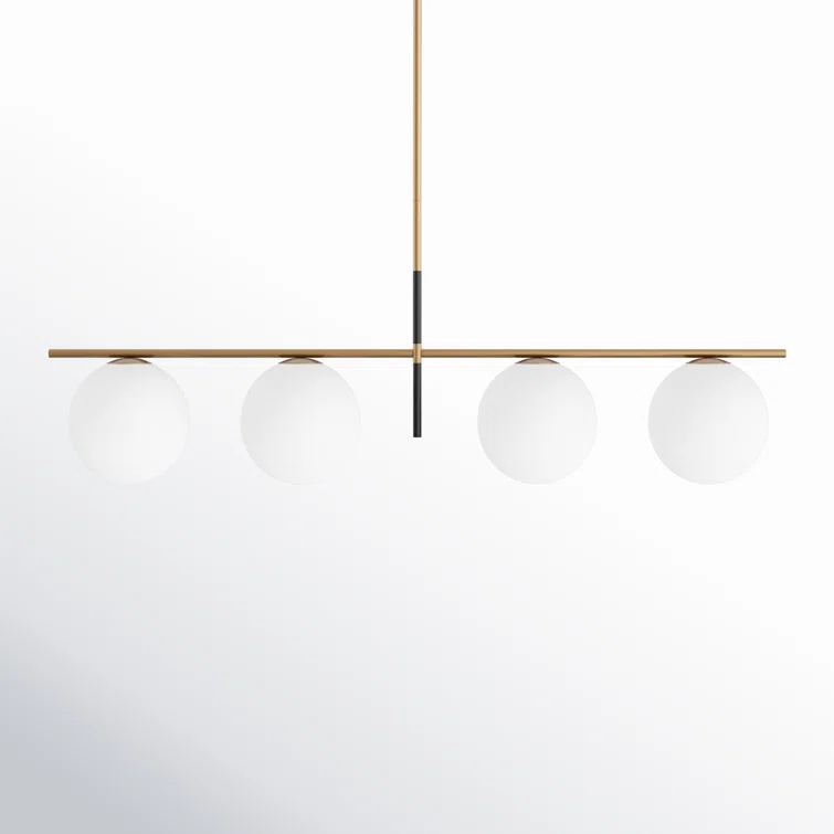 Drake 4 Light Glass Steel Dimmable Pendant