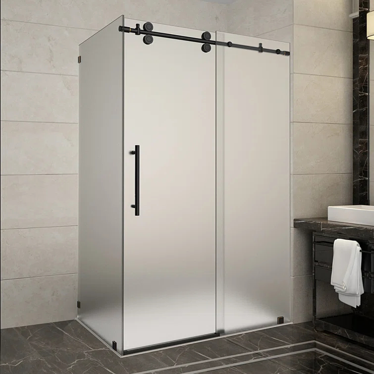 Aston Langham 48" x 75" Rectangle Sliding Shower Enclosure SEN979F-ORB-48-10