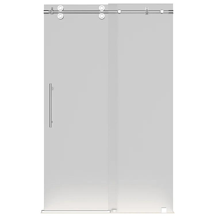 Langham 75" H Hinged Frameless Shower Door