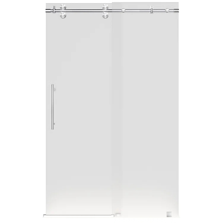Langham 75" H Hinged Frameless Shower Door