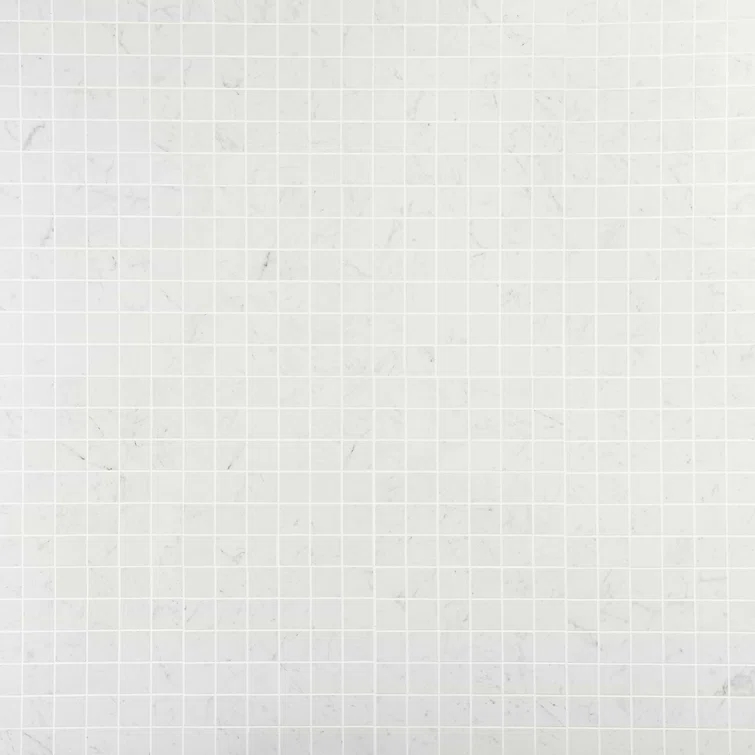 Saroshi Carrara Giola 11.81 in. x 11.81 in. Matte Porcelain Floor and Wall Mosaic Tile (0.96 sq. ft./Each)