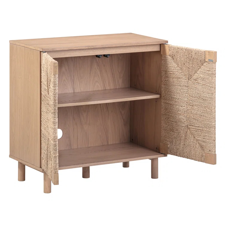 Shellie 31.4'' Tall Solid Wood 2 - Door Accent Cabinet