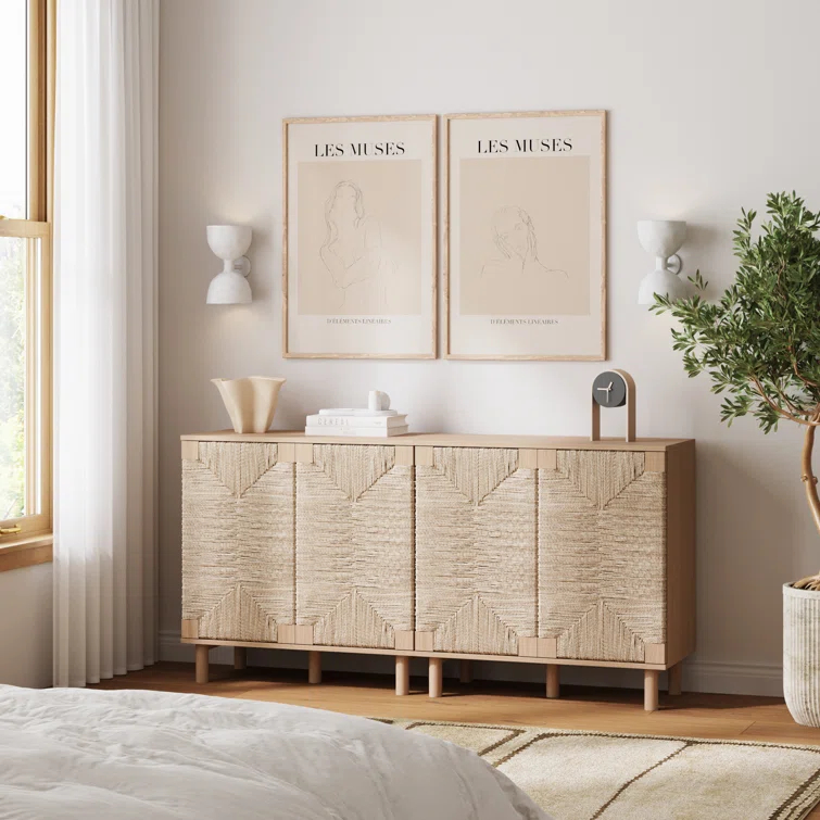 Shellie 31.4'' Tall Solid Wood 2 - Door Accent Cabinet