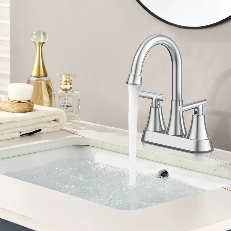Kingtack Centerset 2-handle Bathroom Faucet with Drain Assembly BKTK0005AWDUSF