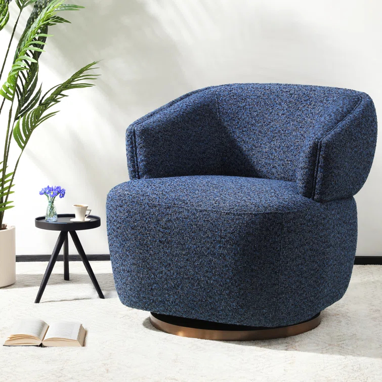 Carnley Fully Assembled Upholstered Swivel Barrel Chair