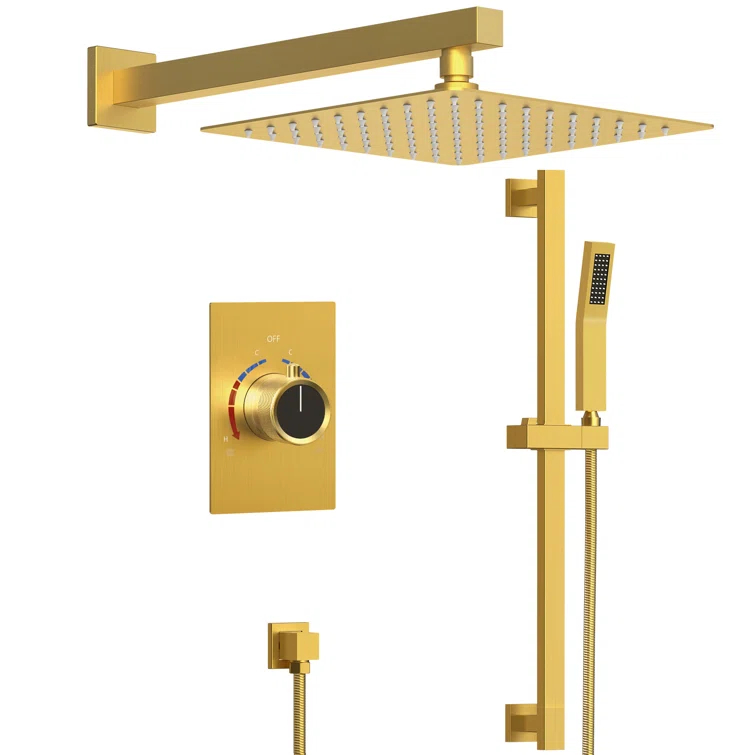 RainfallCascade 10" Pressure Balanced Slide BarShower System with Rough-In Valve