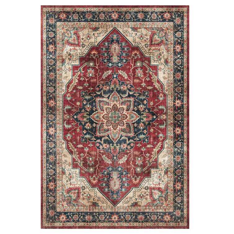 Gertmenian Crystal Print Soha Traditional Moroccan Red Area Rug