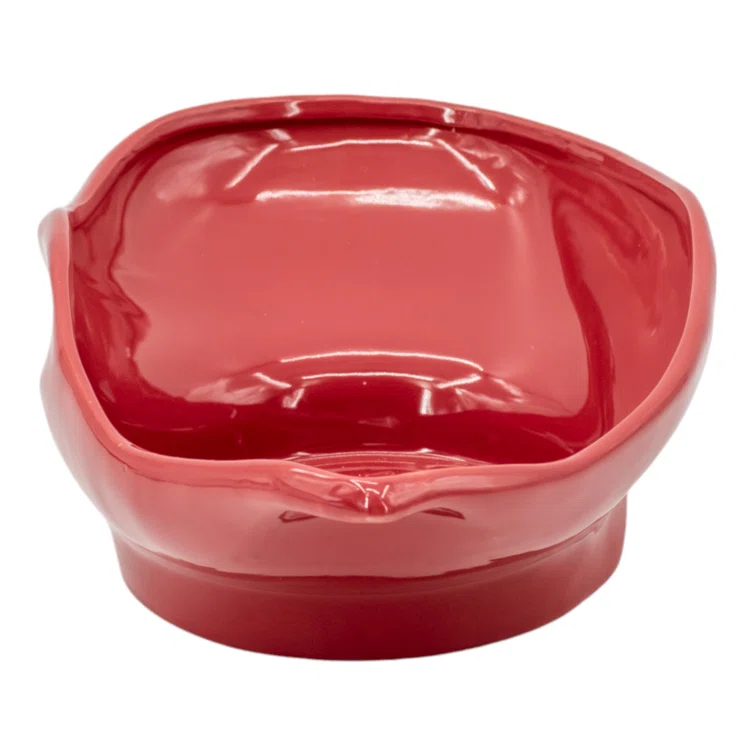 Handcrafted Red Ceramic Decorative Bowl