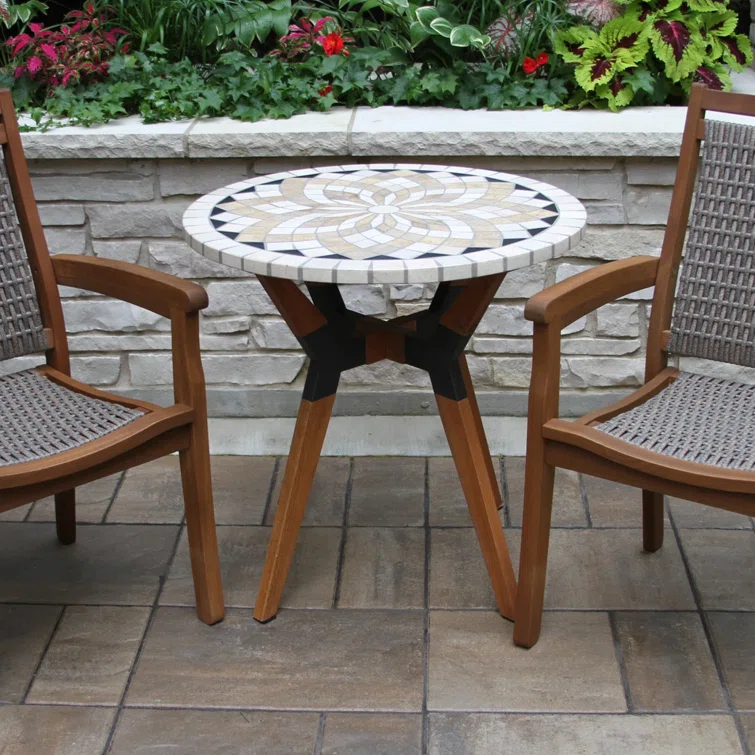 Fleur Round Concrete Outdoor Bistro Table