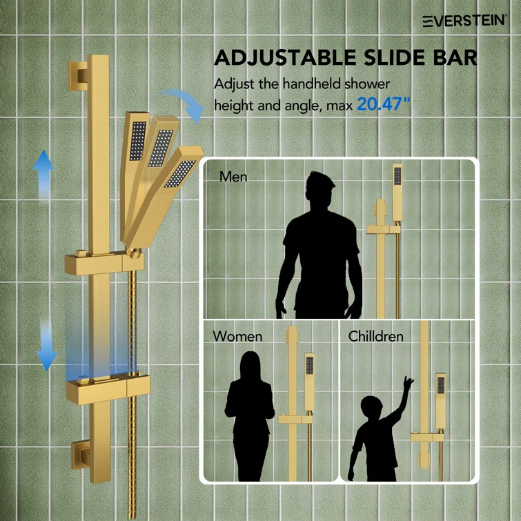 RainfallCascade 10" Pressure Balanced Slide BarShower System with Rough-In Valve