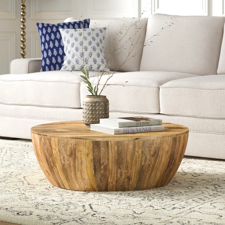 Vivenne Mango Wood Drum Coffee Table