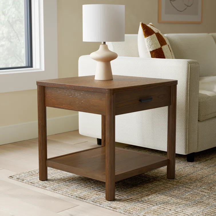 Kaplan Wood 1 Drawer End Table