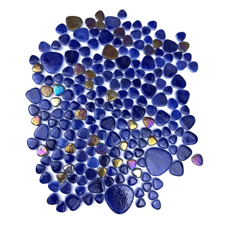 Glass Tile Love 12x12 Pebble Mosaic 10.76 sqft/case, Ideal for Kitchen Backsplash Bathroom Pool Tile