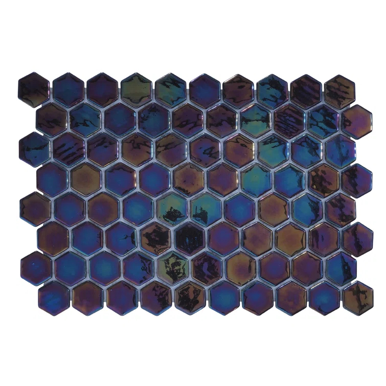Glass Tile Love White Hot Love 11 in. X 16.325 in. Hexagonal Glass Mosaic Tile (10.76 sq. ft./case), Ideal for Kitchen Tile, Backsplash Tile, Bathroom Tile, and Pool Tile