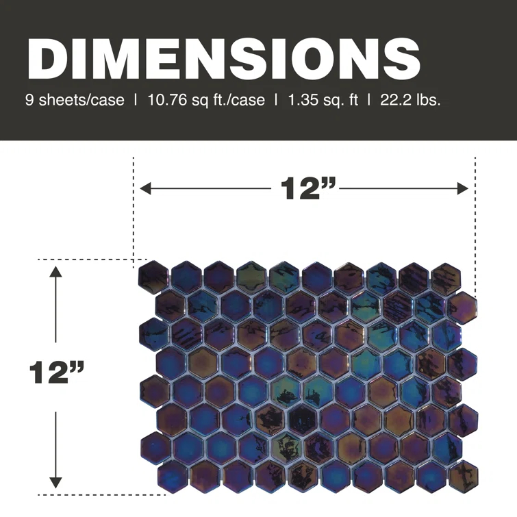 Glass Tile Love White Hot Love 11 in. X 16.325 in. Hexagonal Glass Mosaic Tile (10.76 sq. ft./case), Ideal for Kitchen Tile, Backsplash Tile, Bathroom Tile, and Pool Tile