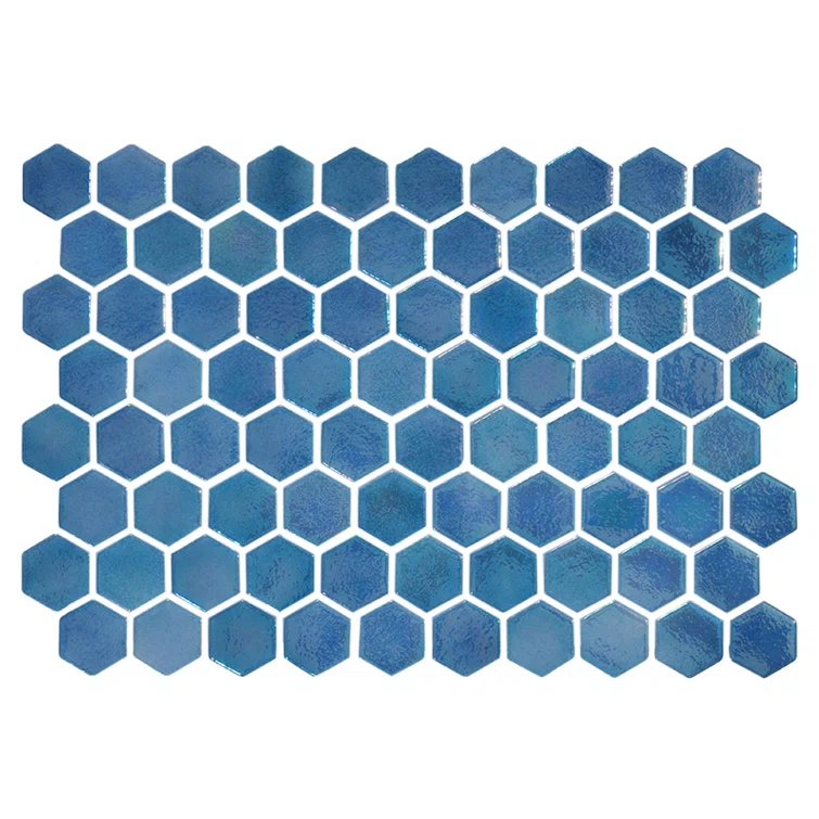 Glass Tile Love White Hot Love 11 in. X 16.325 in. Hexagonal Glass Mosaic Tile (10.76 sq. ft./case) 1010157110, Ideal for Kitchen Tile, Backsplash Tile, Bathroom Tile, and Pool Tile