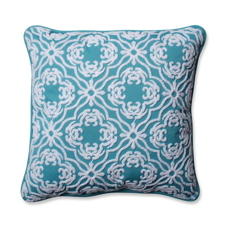 Allee Embroidered Indoor/Outdoor Reversible Throw Pillow