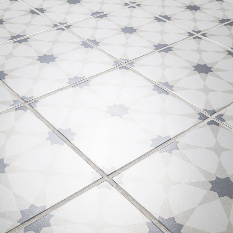 Amara 8" x 8" Encaustic Look Matte Porcelain Floor & Wall Tile