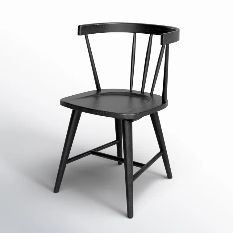 Black Oak Windsor Slat Back Side Chair