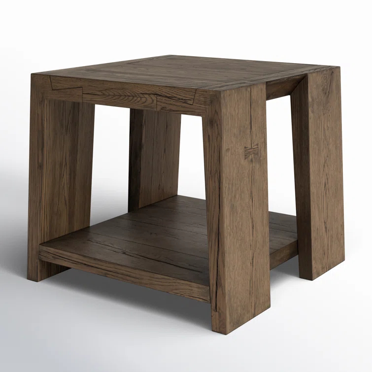 Troy Oak End Table in Antique Brown