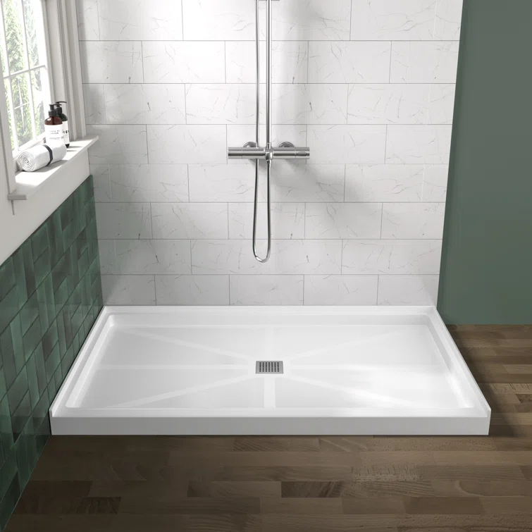 60''X 30'' Glasstone Shower Base Smc Solid White Finish