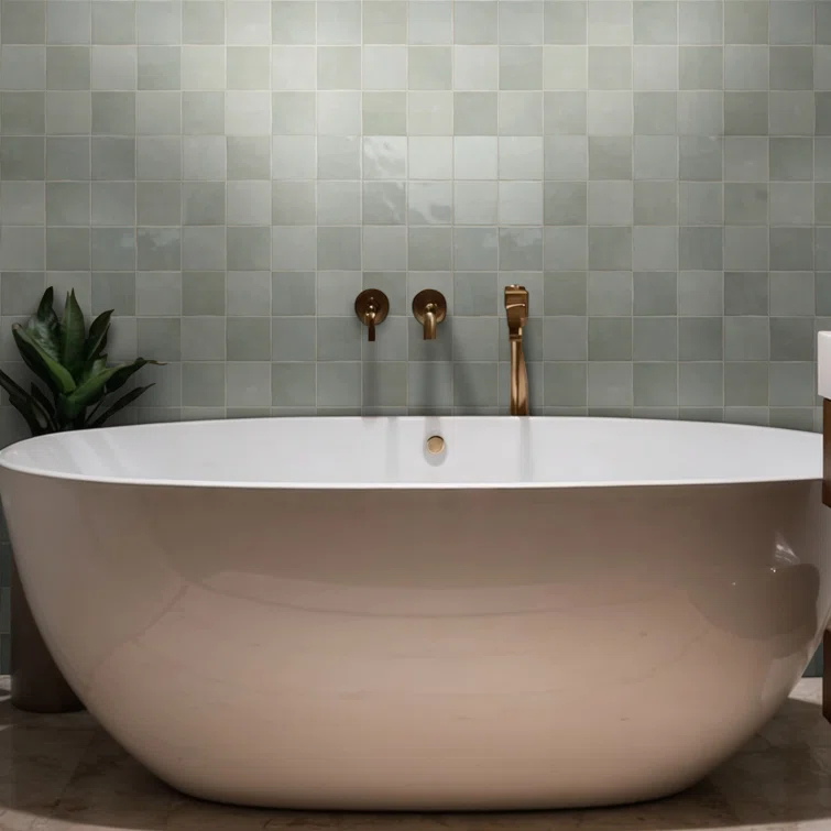 Renzo 5" x 5" Glossy Ceramic Wall Tile