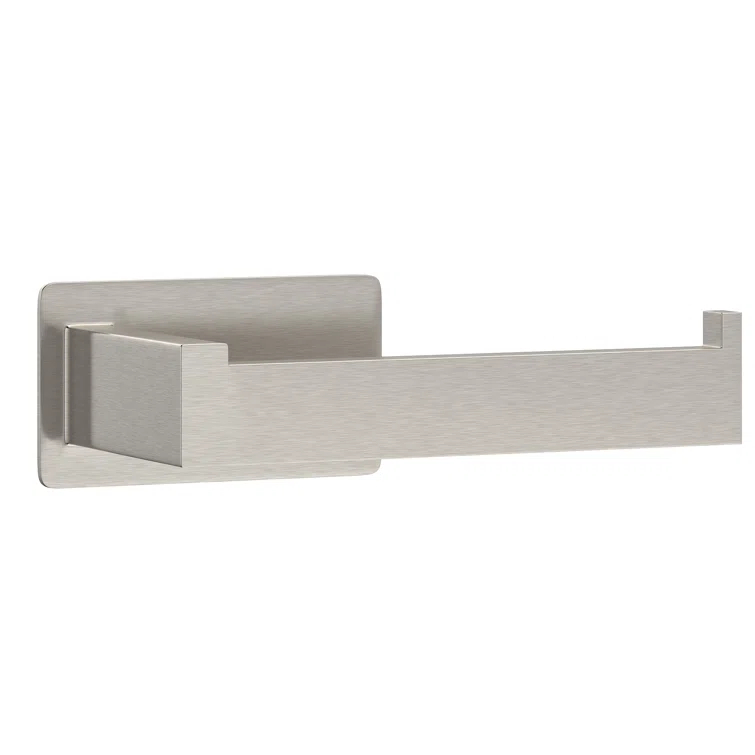 Self-Adhesive, Stainless Steel, Single Post Wall Mounted Toilet Paper Roll Holder, Stand no Drilling, in Brushed Nickel