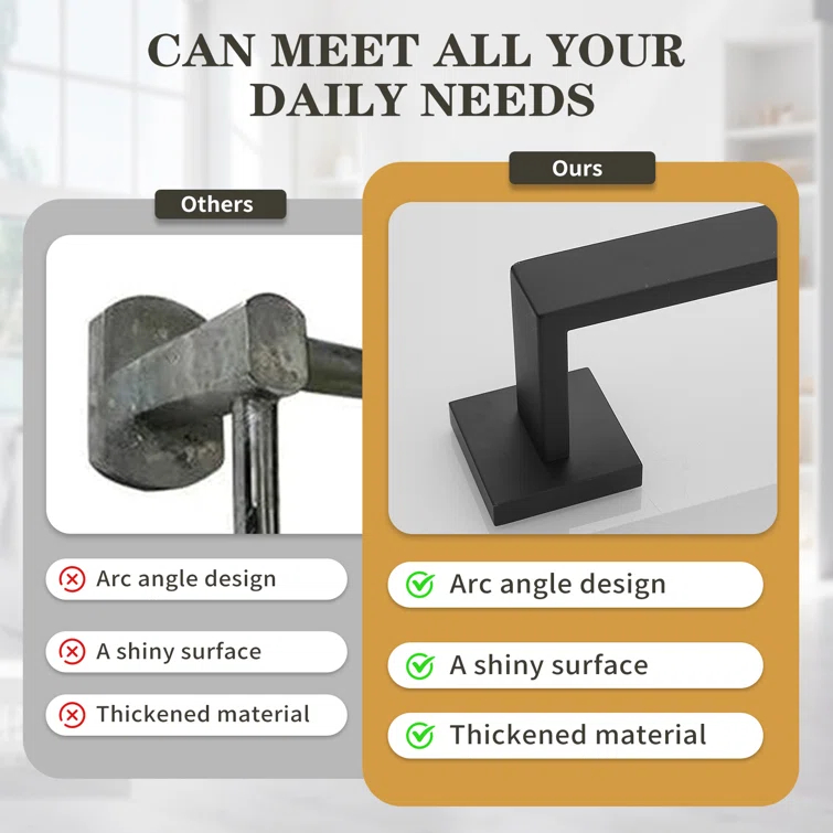 4-Piece Bath Hardware With Towel Bar For Bathroom Wall Towel Hook And Towel Ring Set