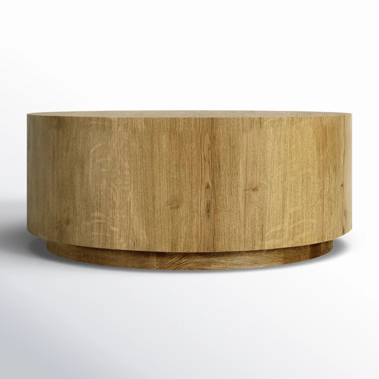 Classic Home Layne 42" Round Coffee Table in Light Brown