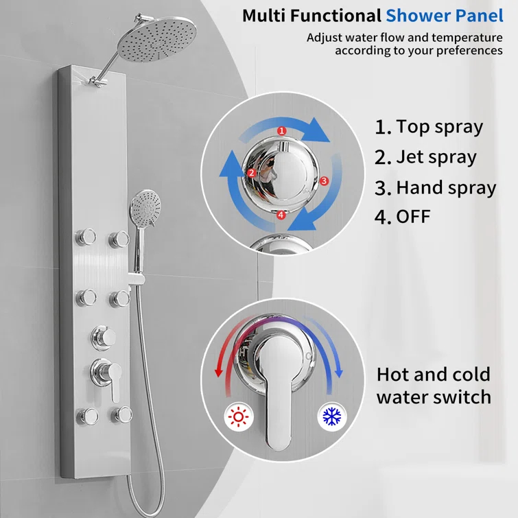 60.55'' Shower Panel with Adjustable Shower Head