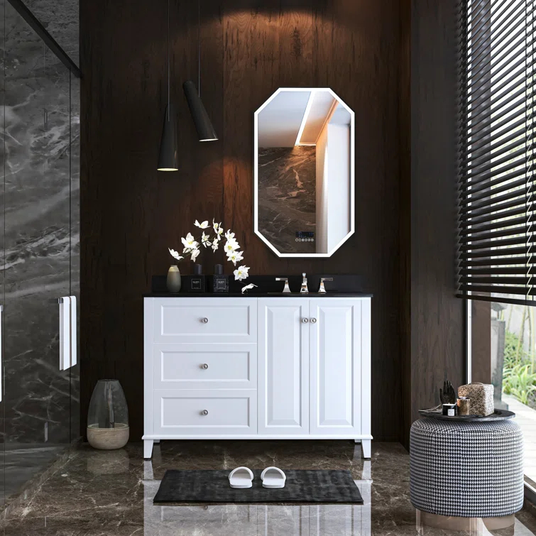 Hannah 48'' Single Bathroom Vanity with Quartz Top