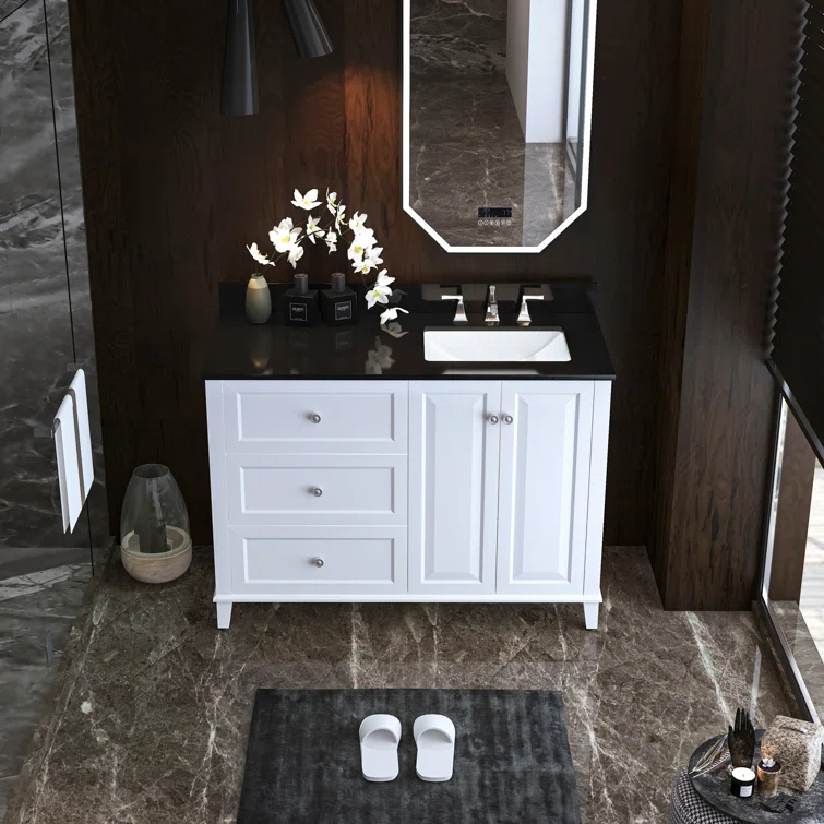 Hannah 48'' Single Bathroom Vanity with Quartz Top