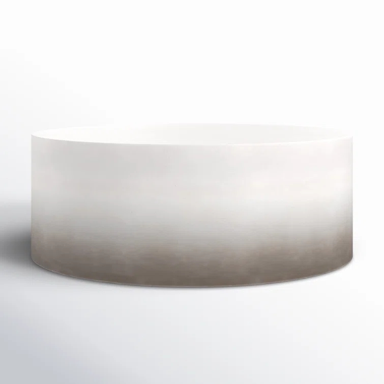 Slate Gray Ombre Round Metal Outdoor Coffee Table