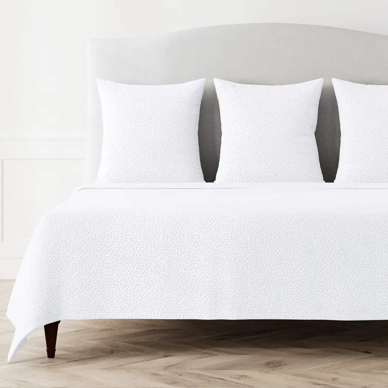 Bubble Matelasse Modern & Contemporary Cotton Geometric Shapes Coverlet Set