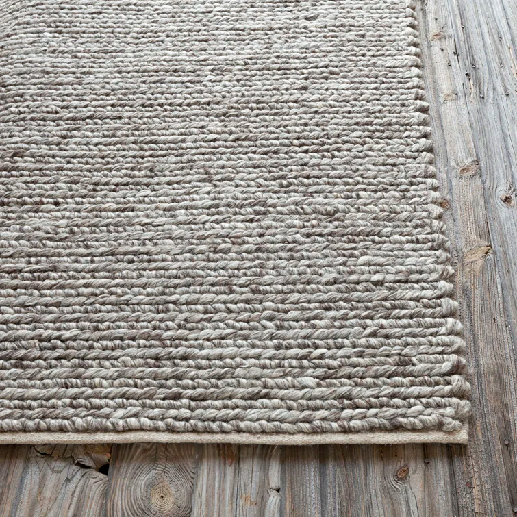 Hand-Woven Brown Wool Braided Shag Rug 7'9" x 10'6"