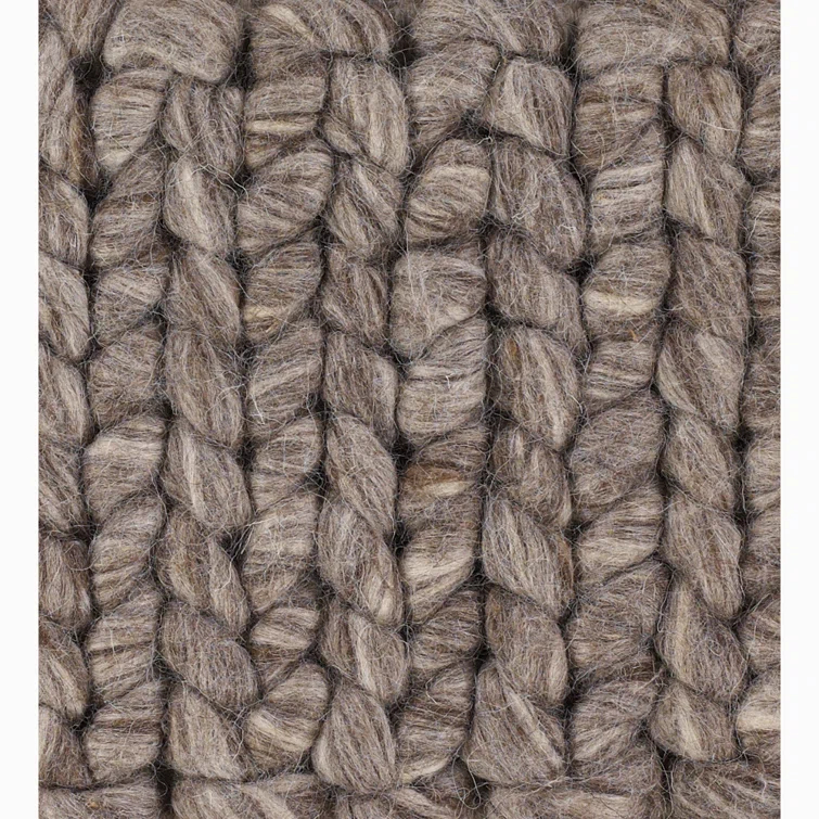 Hand-Woven Brown Wool Braided Shag Rug 7'9" x 10'6"