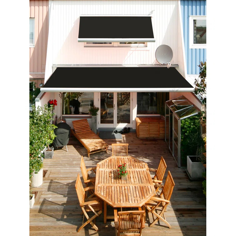 Advaning 10.5'' Fabric, Metal Cover Retractable Patio Awning