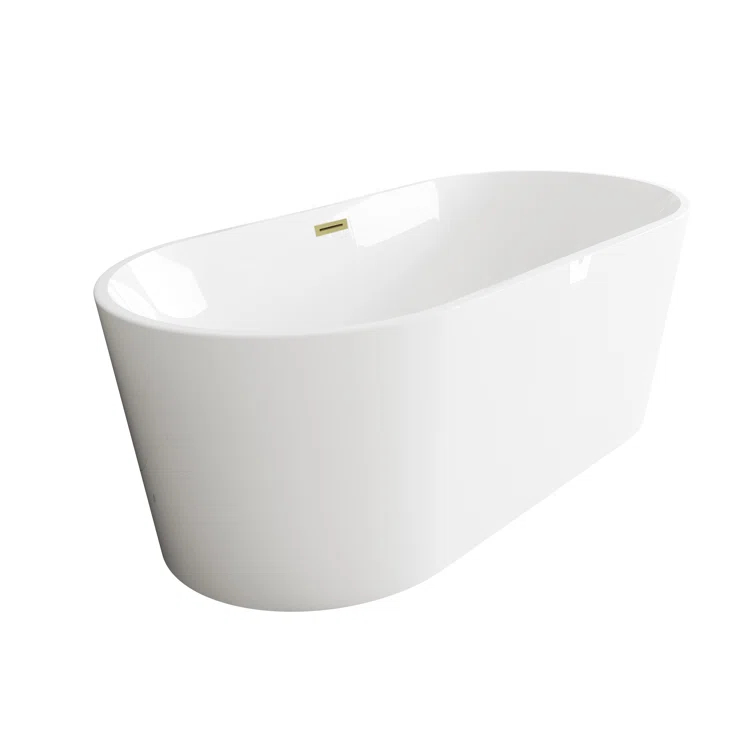 Living District BT30167GW-BGD 67 Inch Bathtub in Glossy White with Trim