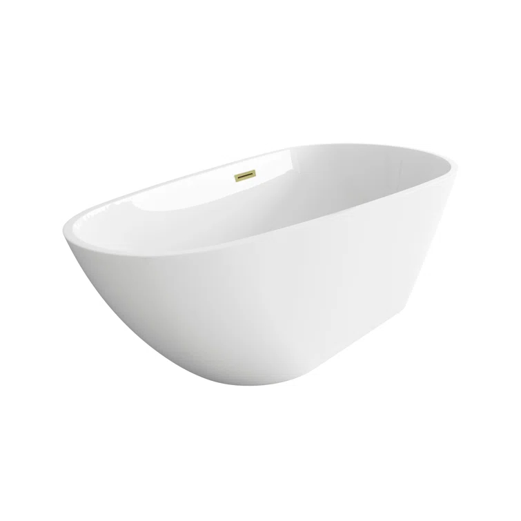 Living District 67 Inch Bathtub in Glossy White with Trim BT30267GW-BGD