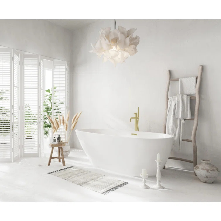 Living District 67 Inch Bathtub in Glossy White with Trim BT30267GW-BGD