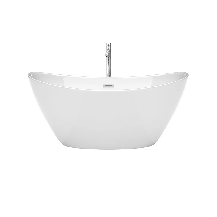 Dorrit 60" x 32" Freestanding Soaking Acrylic Bathtub with Faucet