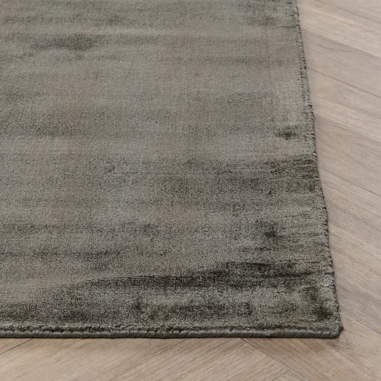 Cameron Hand-Woven Charcoal Wool and Viscose Area Rug