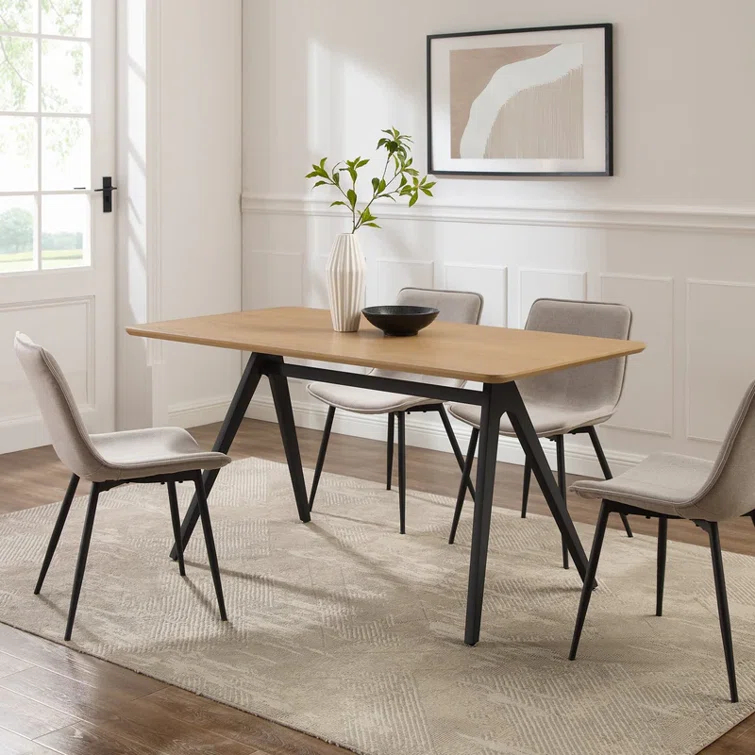 Faijal Ash Metal Base Dining Table
